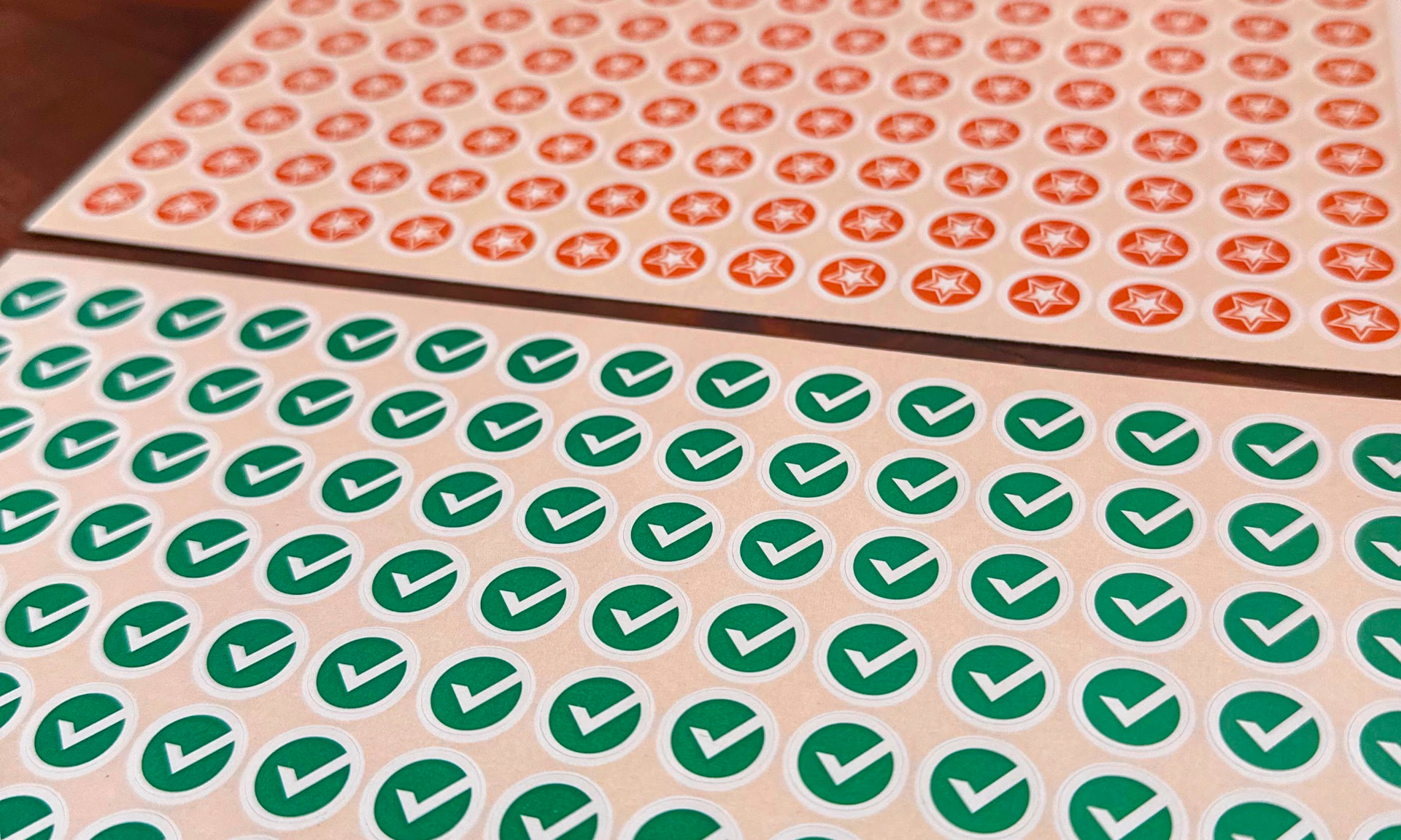 Stickers de check verdes del Gran Calendario