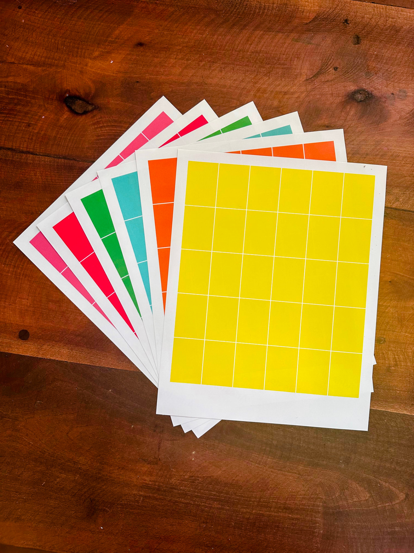 Stickers de colores por categoría del Gran Calendario
