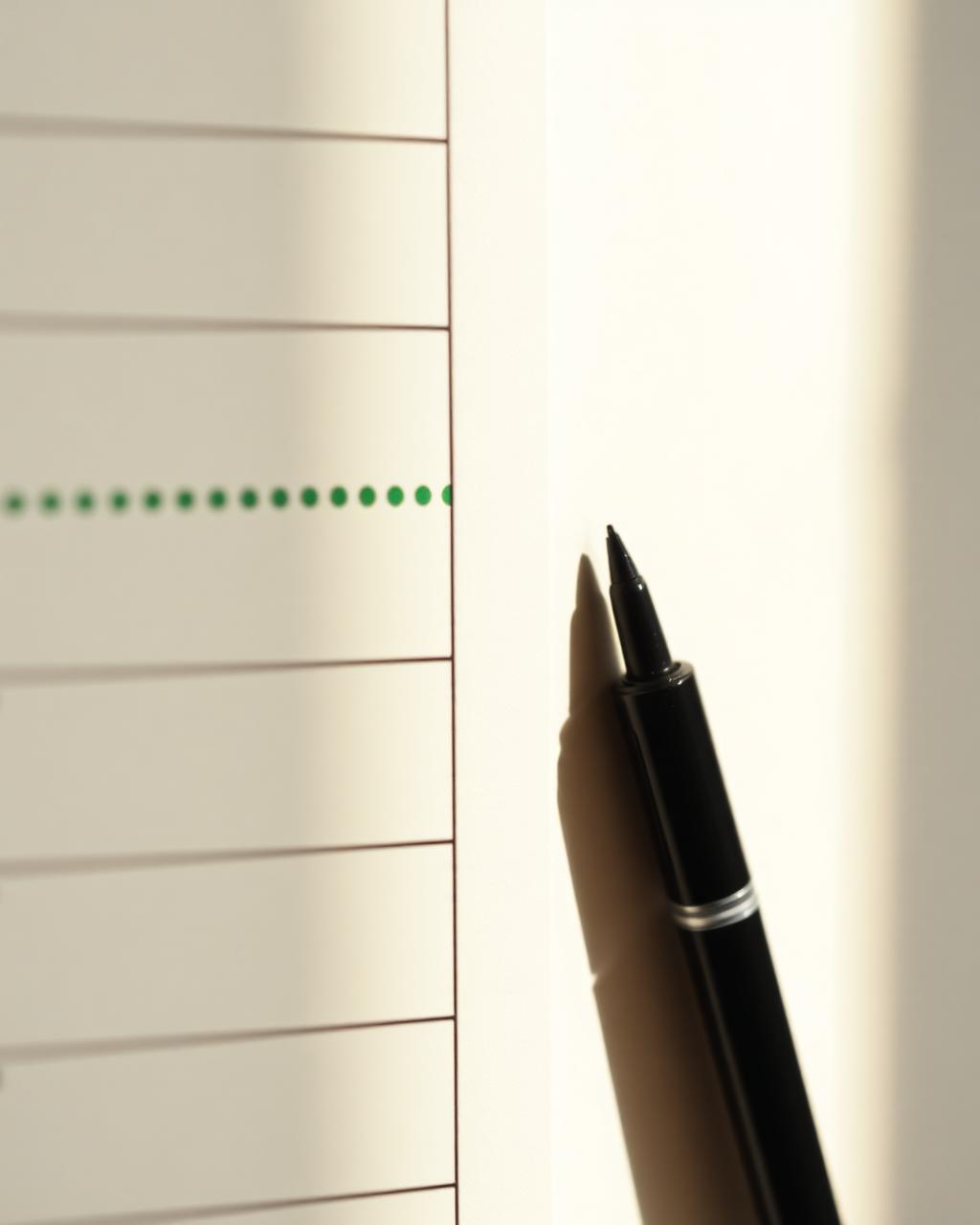 Puntos verdes que marcan un hábito repetido cada semana en el calendario